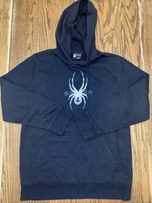 Spyder Hoodie Boys Size Large 14/16 Black Long Sleeve Logo Spell Out