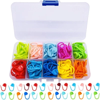 YINVA-GOUZHEN YINVA 150Pcs Crochet Stitch Marker Knitting Crochet Locking Stitch Multi-Color K