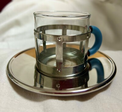 Allessi Set v. Michael Graves :Unterteller + Glas / Tasse 4x sehr guter Zustand 