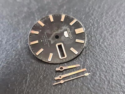 GENUINE USED PATINA BLACK DIAL SET HANDS SEIKO GENE KRANZ 6119