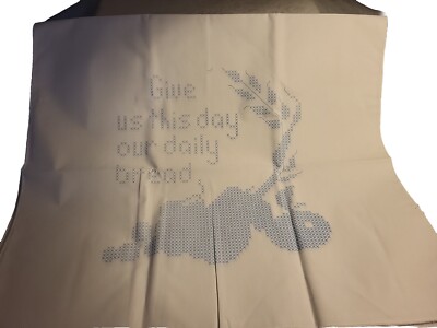 Embroidery Table Cloth 33X40. Give us our daily bread. 