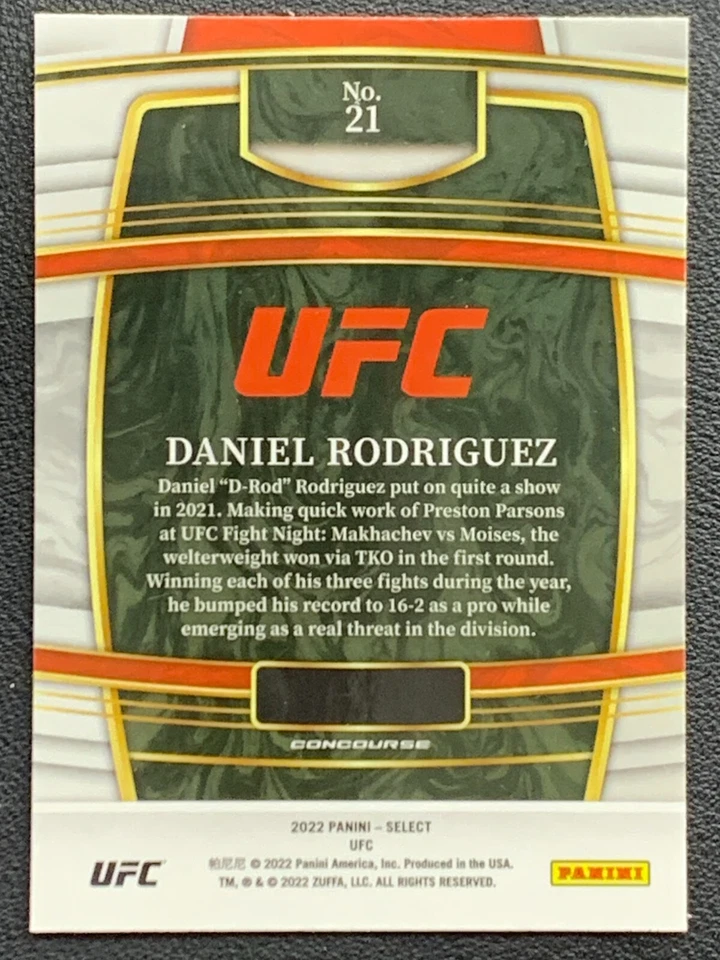 Daniel Rodriguez 21 Blue Select UFC 2022 Panini [2] - Image 2 of 4