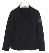 GAASTRA Coat Women's MEDIUM Full Zip Wool Blend Padded High Collar Black