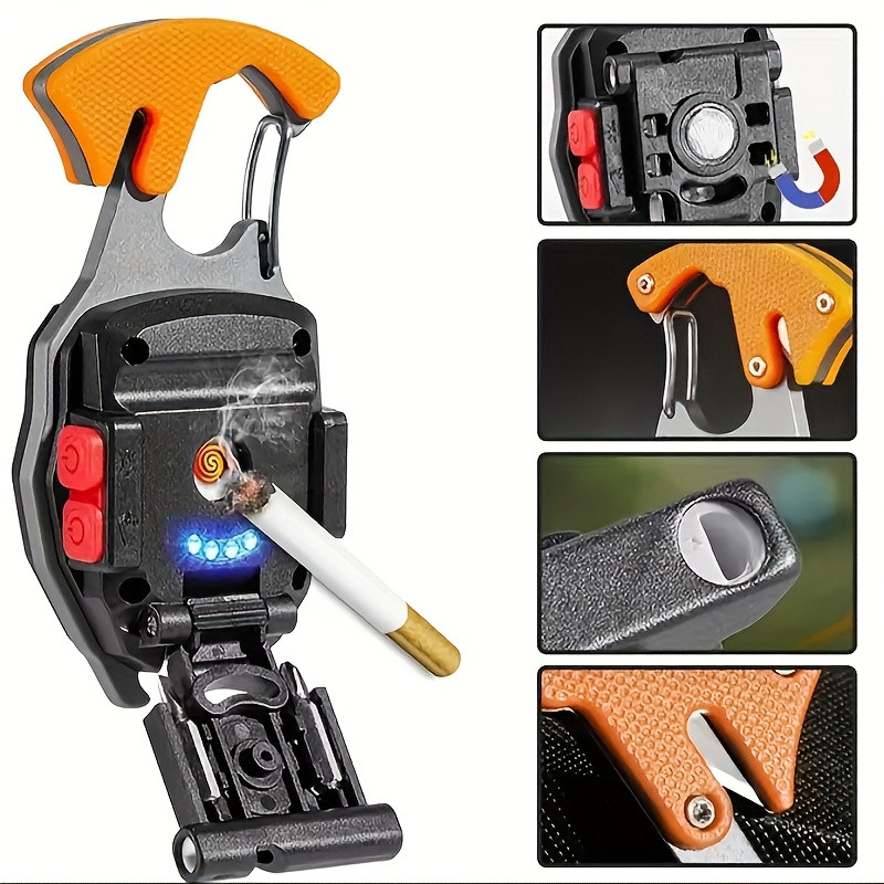 Portable Outdoor Strong Magnetic Mini Lighter Multifunctional Floodlight9(Black）