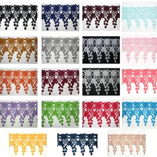 Unotrim 4.5" Floral Venice Lace Trim Red Blue Burgundy Green Gray Sold By 15"