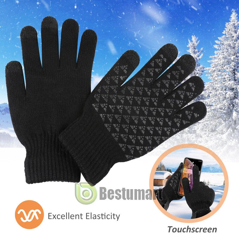 Guantes Antideslizantes Para Trabajo El Frio De Hombres Mujeres Invierno  Negros