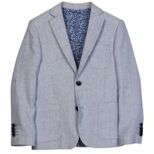 NWT - ISAAC MIZRAHI Big Boy's BL8151 Blue COTTON BIRDSEYE BLAZER - SIZE 16