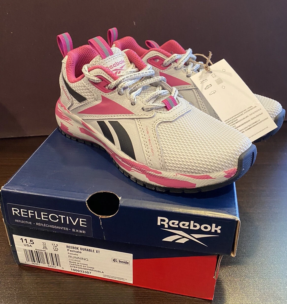Scarpe Reebok Durable XT in età prescolare rosa grigio taglia 11 5 scarpa crossfit bambina