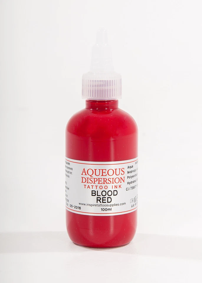 AQUEOUS DISPERSION INK Tattoo Ink - Blood Red Tattoo Ink 75ml Professional Quality Inspire Uk