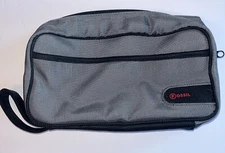Fossil Toiletry Bag Mens Gray Nylon Travel Shave Kit Dual Double Zip Compartment