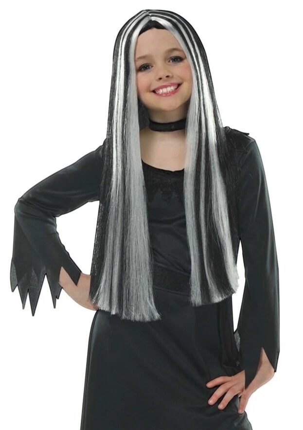 Kids black 2024 and white wig