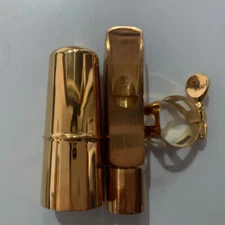 Gold Plated Copper Soprano Saxophone Mouthpiece Bullet Shape 5-9 w/Ligature USA