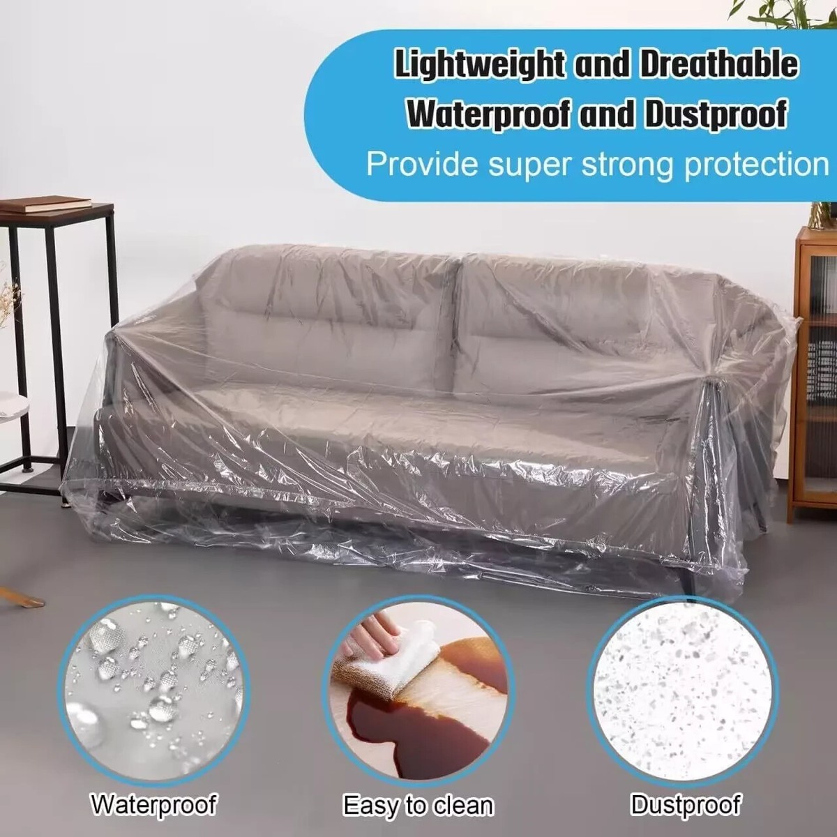 HOT Living Room Plastic Sofa Cover For Moving Plastic Sofa Sofa