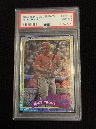 2024 Topps Series 1 1989 Chrome Silver Pack Mike Trout PSA 10 Angels