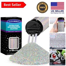 180g Holographic Silver Fine Glitter - Ultra-Fine Glitter for Crafts & Makeup