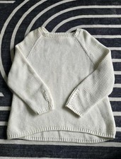 ZARA Girls White Crewneck Sweater Size 6, Hardly Worn EUC 