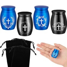 Set of 4 Small Urns for Human Ashes, Mini Urns for Human Ashes Keepsake, Tiny...