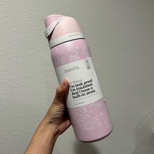 Brand new Owala Pink lace stainless steel insulated water bottle flip lock 32oz