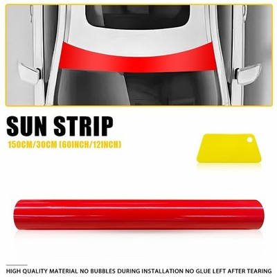 Gloss Red Sun Visor Strip Windshield Banner Vinyl Long Lasting 60x12'' Decal V