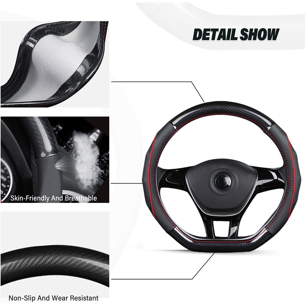 Leather Steering Wheel Cover For BYD Atto 3 2022 - Current | D-Shape 14.5-15inch
