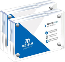 Mini Picture Frame 2.5x3.5 inch Clear Acrylic Magnetic Photo Business Card Fr...