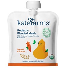 Kate Farms Pediatric Blended Meals with Squash and Carrots, 8.45-ounce pouch Ca