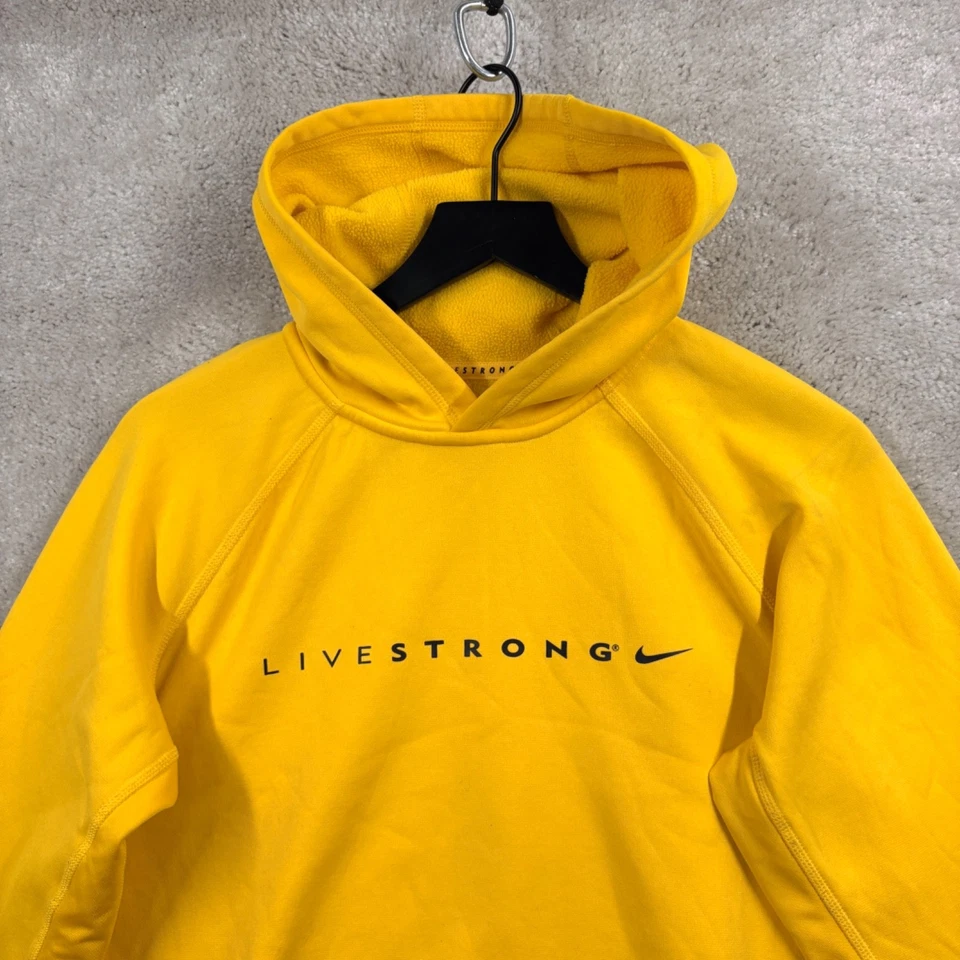 Sudadera con Capucha Nike Livestrong Para Mujer Talla Grande Amarillo Logo Terma Calce Bolsillos Foto 4 de 4