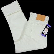 FRYE White Jeans 4/27 Straight Leg Cuffed Crop High Rise Western NEW 