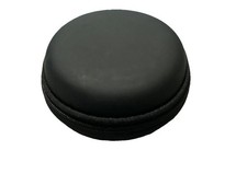 Earbud Case Black Hard Shell Zippered Carrying Case With Mesh Pocket