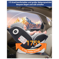 ISOFIX Autokindersitz 360° drehbar, 5-Punkt-Gurt, 9-36 kg, Babysitz, Kindersitz