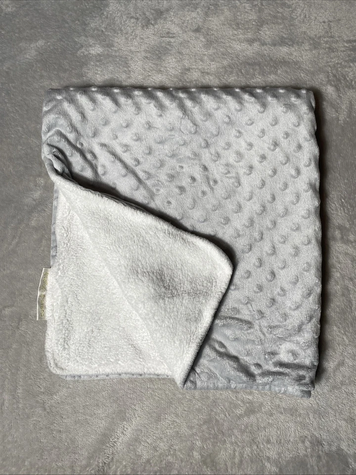 Blankets & Beyond Baby Blanket White Owl Gray Minky Dots Reversible Soft Lovey - Image 2 of 4