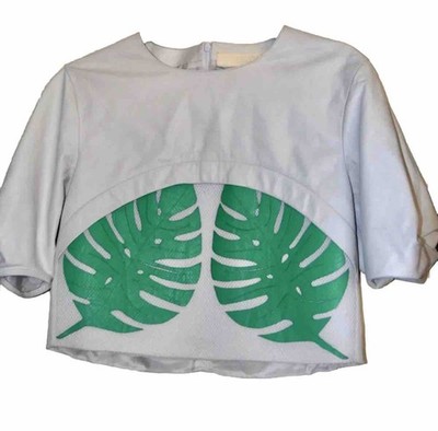 Adorable Unique Cropped  Leather Top By  Drome Made In Italy