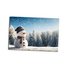 Christmas Canvas Wall Art Snowman Print Christmas 24"L x 16"W Color9-Unframed