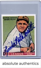 1933 Goudey Reprint George Herman “Babe” Ruth Linda Ruth Tosetti Auto