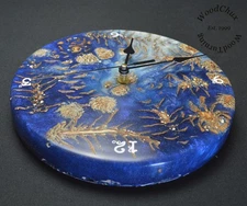 Handmade Wall Clock Pine Cones & Resin Hand Crafted USA 412a
