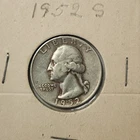 1952 S Washington Quarter, 90% Silver US 25 Cent Coin Perfect For Albums, Q-52AK