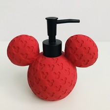 Disney Mickey Mouse Red Ceramic Pump Soap/Lotion Dispenser NWOT