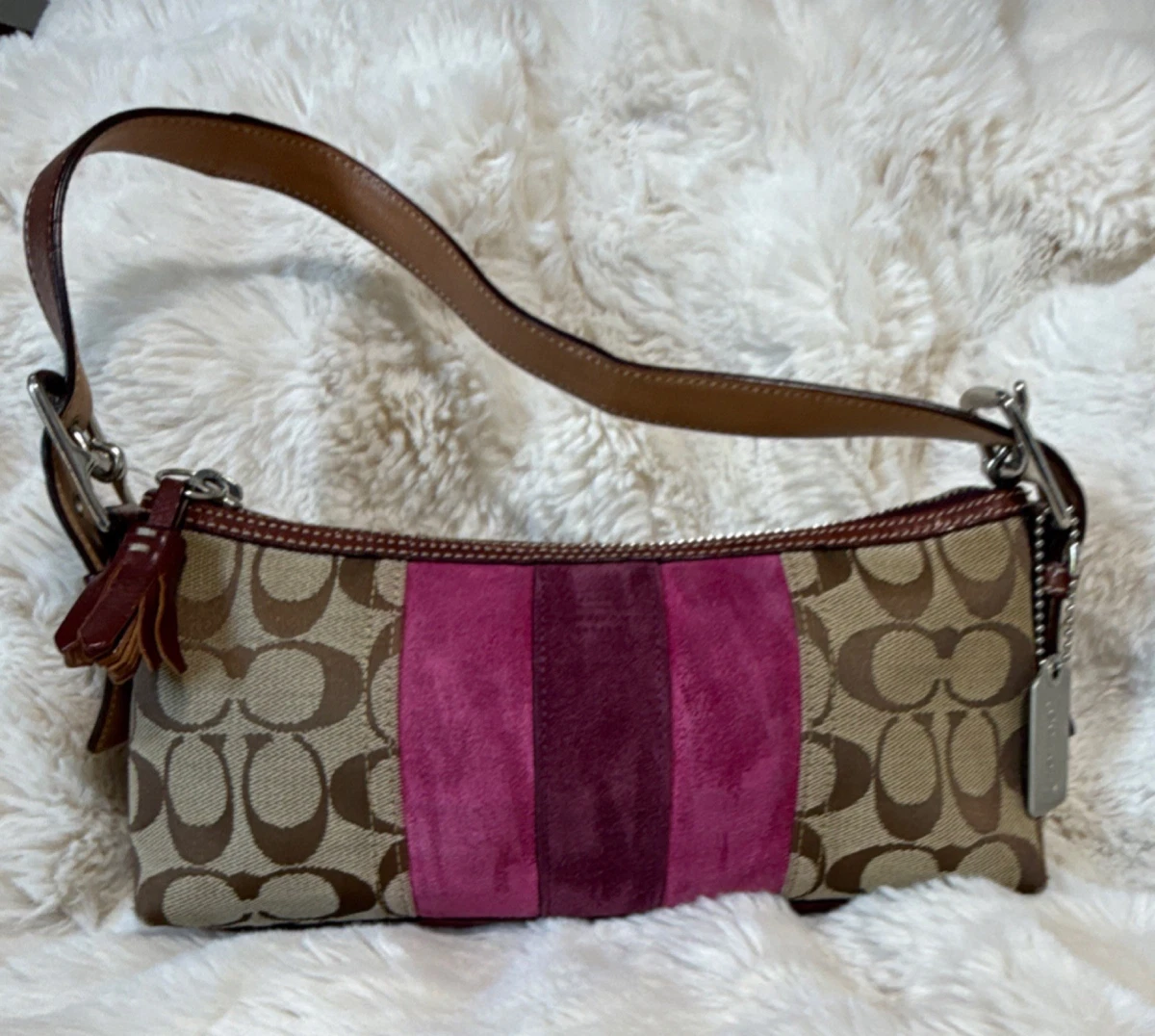 Coach Women's Suede Exterior Purple Bags & Handbags for Women for