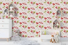 3D Heart Green Plant Pattern Self-adhesive Removeable Wallpaper Wall Mural 171