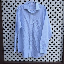 Brooks Brothers Dress Shirt Mens 17 - 37 Madison Fit Blue Check Non-Iron Stretch