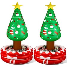 2 Pack 4. 17 ft Christmas in July Inflatable Tree Outdoor Decoration Blow up ...