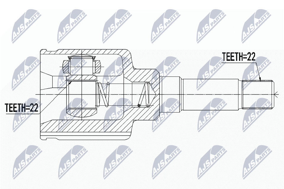 Fits NTY NPW-CT-072 INNER CV JOINT