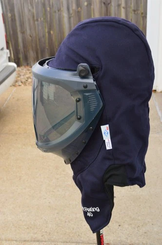 ARC FLASH HOOD NATIONAL SAFETY APPAREL H65UQUQ40LF with SHIELD image 3