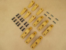 6 Bobcat Style Skid Steer Bucket Teeth, X156, w Bolt-on Shanks, Pins, & Hardware