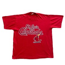 Vintage St Louis Cardinals T Shirt 80s XL MLB Baseball Logo 7 Made in USA Red