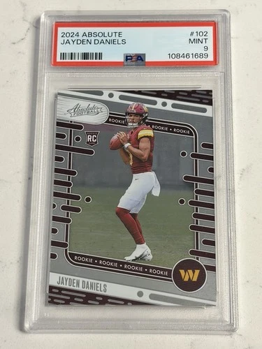 2024 Absolute Jayden Daniels Rookies RC Rookie #102 Commanders PSA 9 MINT