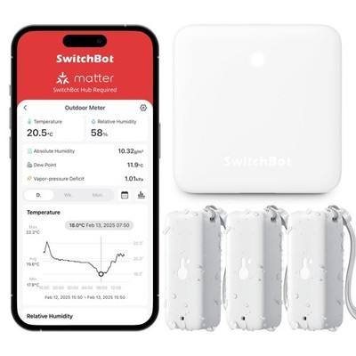 SwitchBot Bluetooth Hygrometer Thermometer, IP65 Indoor Outdoor Humidity Sensor