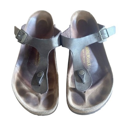 Birkenstock Gizeh Womens 39/8 Metallic Bronze Thong Sandal