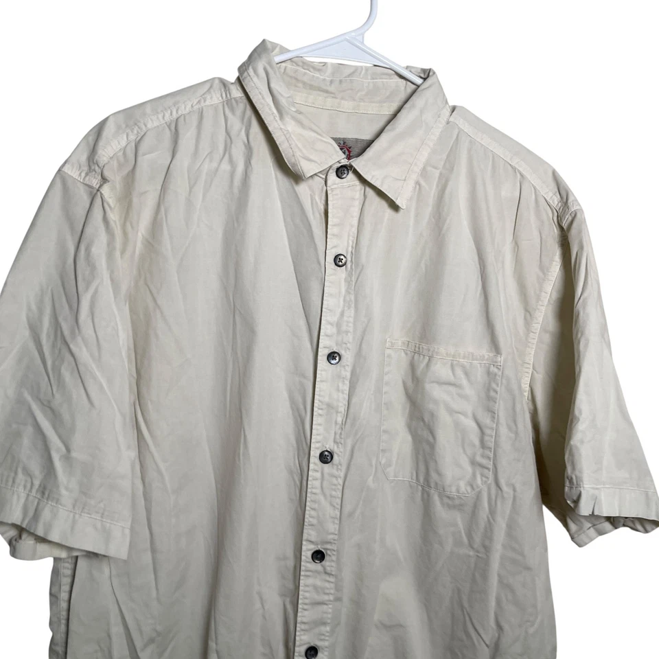 The Territory Ahead Shirt Men's XL Beige Button Up Collared Short Sleeve Top - Image 2 of 4