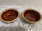 2 Vintage Hull Pottery USA  Brown Drip 5 3/8" Cereal Fruit Soup Chili Bowls NICE